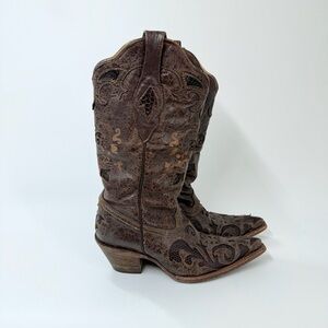 Corral Womens C2109 Brown Size 6M Lizard Leather Western Cowgirl Cowboy Boots